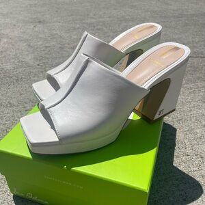 Sam Edelman Wilton white leather heels